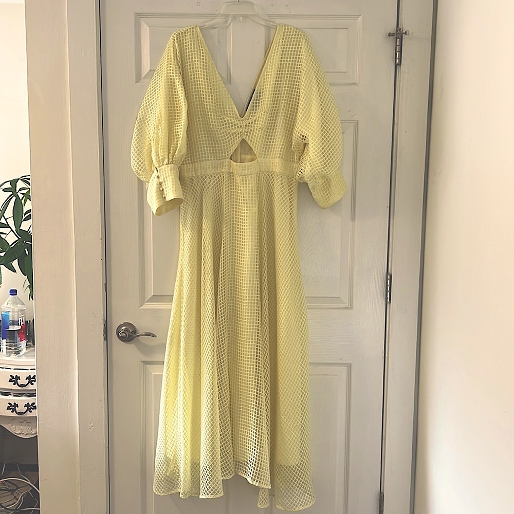 ASOS edition Blousen Sleeve Midi Dress Organza Check size 14
